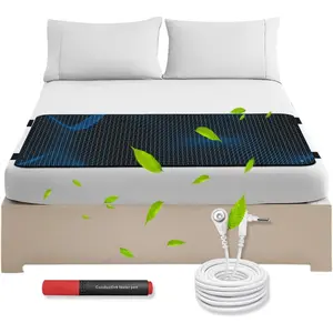 Grounding Mat for Bed,27*78 IN Grounding Mat  Size with Grounding Tester Pen,Grounding Mattress Pad for Improved Sleep (27 * 78 in)