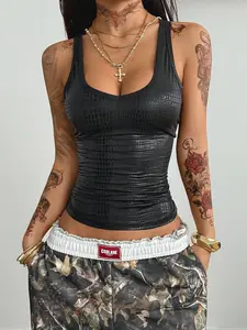 LUSHLACE Women's Faux Leather Tank Top - Concert, Rave, Festival, Night Out
