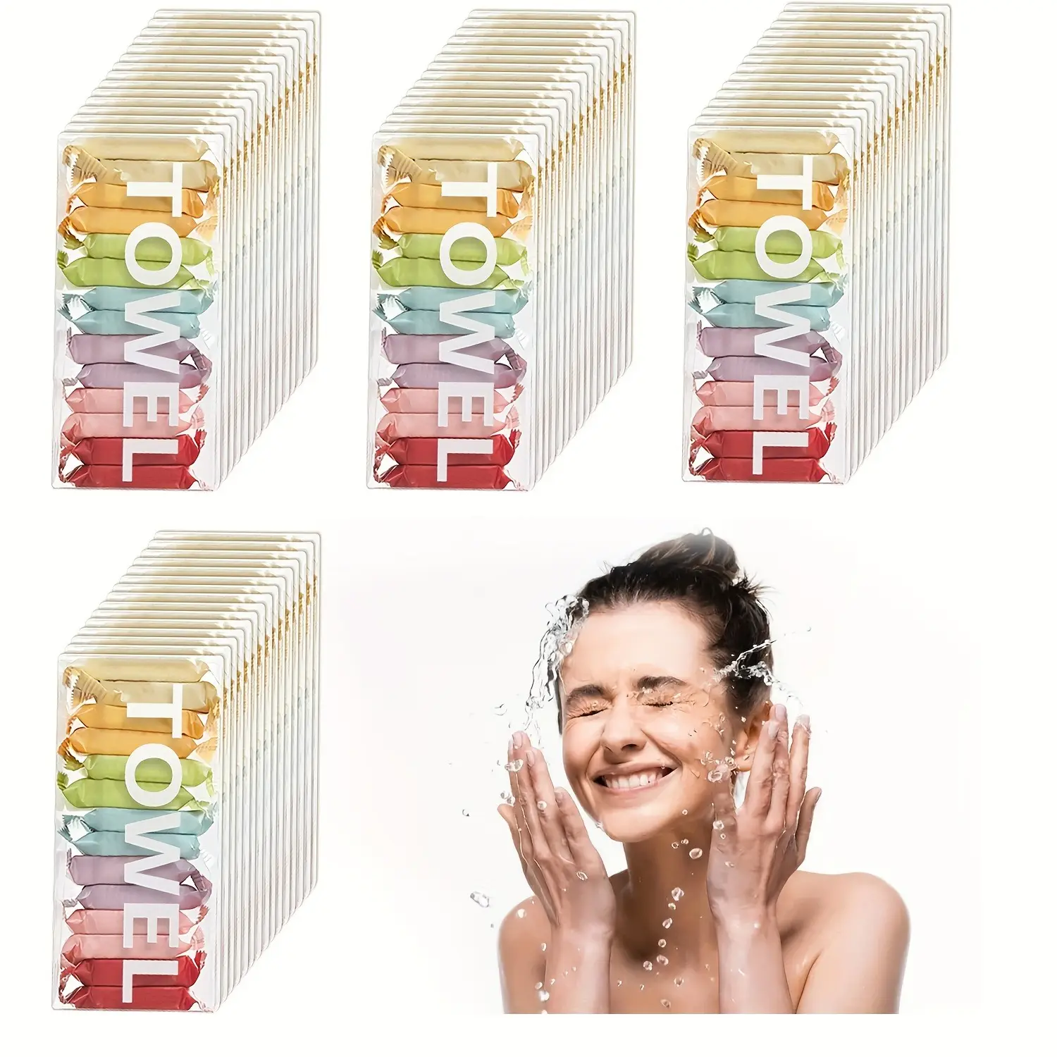 Portable Compressed Disposable Towels, 56 Pieces/Set Thickened Compressed Soft and Comfortable Washable Face Towels, Travel and Household Supplies, Su