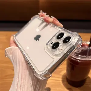 1PC Transparent four-corner drop-proof Phone case for iPhone 17 16 15 14 13 12 11 Pro Max / iPhone Air / iPhone 17 Phone Case / iPhone 13 Phone Case, Soft Material, for men and women.