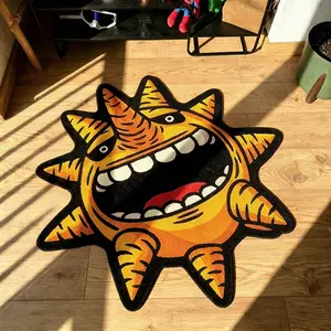 Creative Sun Carpet, Anime Style Room Decor Rug, Festival Gift Idea, Living Room & Bedroom Decoration, Unique Home Accessory, Decorative Rug