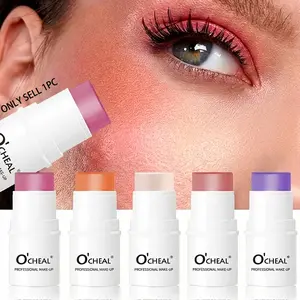 Long-lasting waterproof cosmetic blush stick, available in five colors, natural blood color, creamy texture, water, light and soft mist dual-purpose blush cream, no powder stuck in the complexion, a must for novice student parties