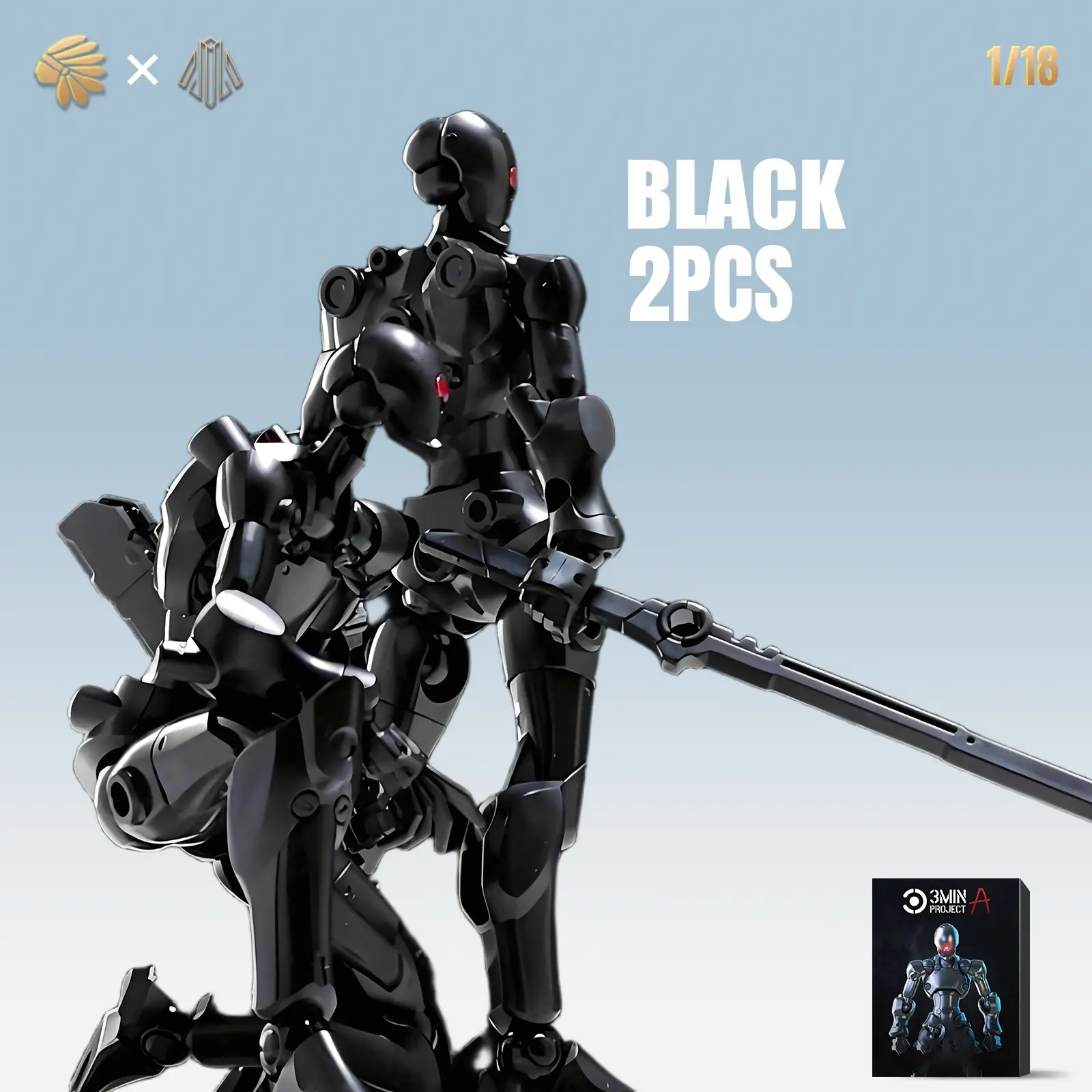 1/18 Scale Super Poseable Robot Body Model Set, 3.75 Inch Sci-Fi 