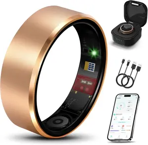 Smart Health Ring 2.0 for Women Men, Slim Scratch & Fingerprint Resistant Design, Efficient Chip Fitness Tracker, Monitors Heart, Blood Oxygen & Pressure, Sleep, Steps, Waterproof, Rose Gold 8