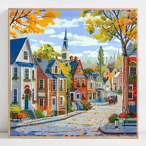 Street Landscape Diamond Painting Kit Without Frame, Complete DIY Art Supplies, Diamond Art Tools, Perfect Gift Idea for Creative Minds & Home Decor Enthusiasts