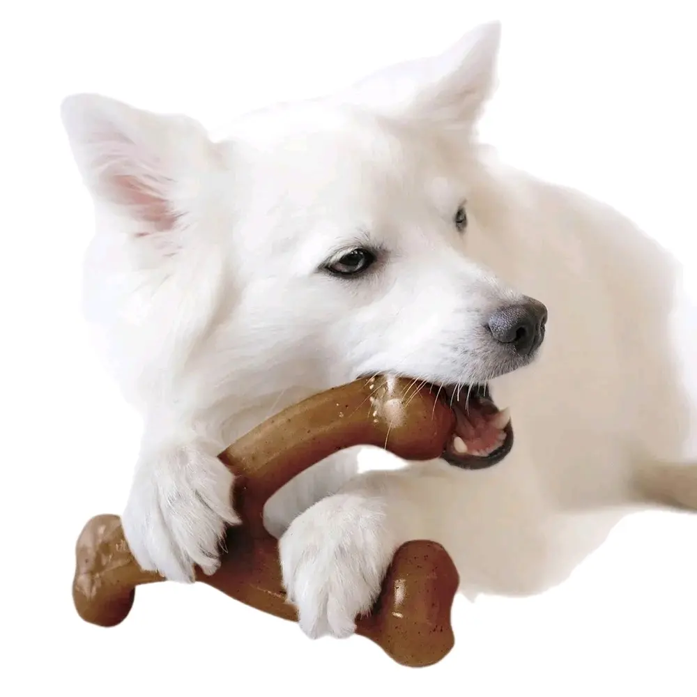 Benebone Wishbone Durable Dog Chew Toy for Aggressive Chewers, Real Bacon, Medium - Made in USA