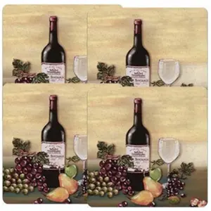 Reston Lloyd G-636-A Gas Tin Burner Cover Set 4 Wine & Vines