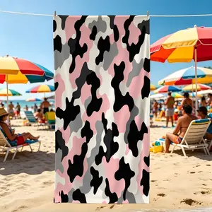1Pcs Camouflage Print Beach Towel, Multiple Styles, Quick Dry and Absorbent Microfiber Towel, Lightweight and Sand-Resistant for Pool and Beach Use, Suitable for All People, Ideal Gift Choice
