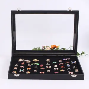 100 Slot Ring Jewelry Box Ring Storage Display Case Ring Stall Counter Display Dustproof Box Accessories, Jewelry Cabinet