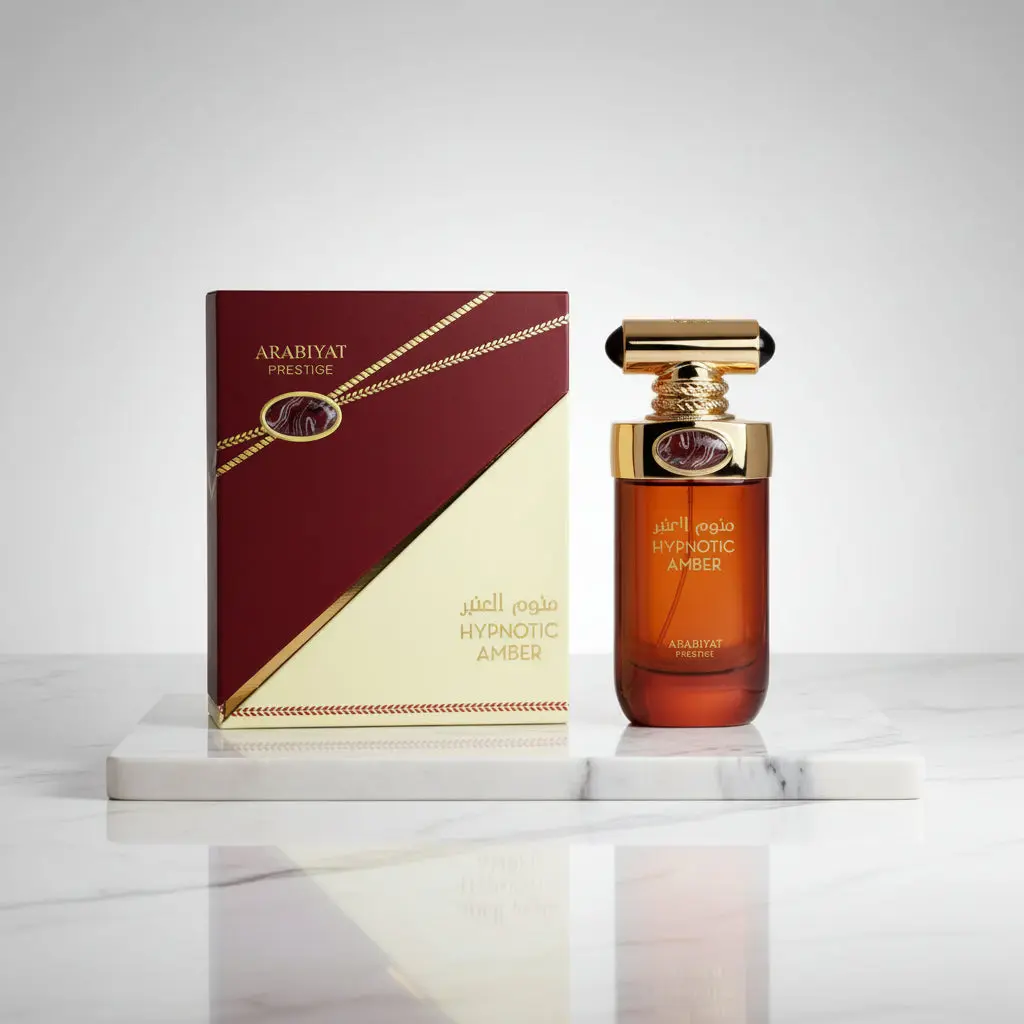 Arabiyat Prestige Hypnotic Amber Spiced Aromatic Modern Unisex EDP Spray - 3.4 fl oz (3 to 3.9 fl oz Range), Alcohol-Based, Single Item, with Bergamot, Rose, Oud, Vanilla Notes, Skin Application
