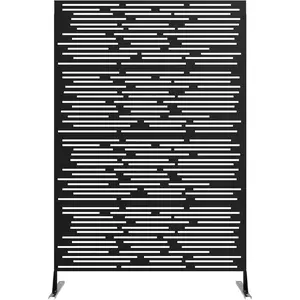 72" H Black Decorative Metal Garden Fence 1PC - Rust-Proof Scroll Design, Easy Snap-Together Privacy Panels for Yard, Flower Bed & Patio