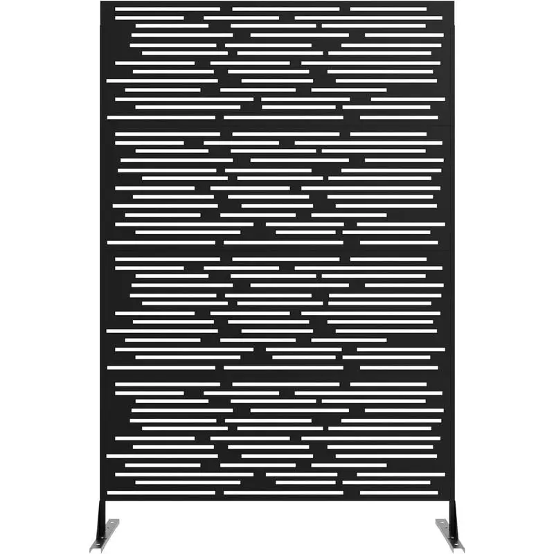 72" H Black Decorative Metal Garden Fence 1PC - Rust-Proof Scroll Design, Easy Snap-Together Privacy Panels for Yard, Flower Bed & Patio, 72 In, Privacy Fence, Scroll Pattern