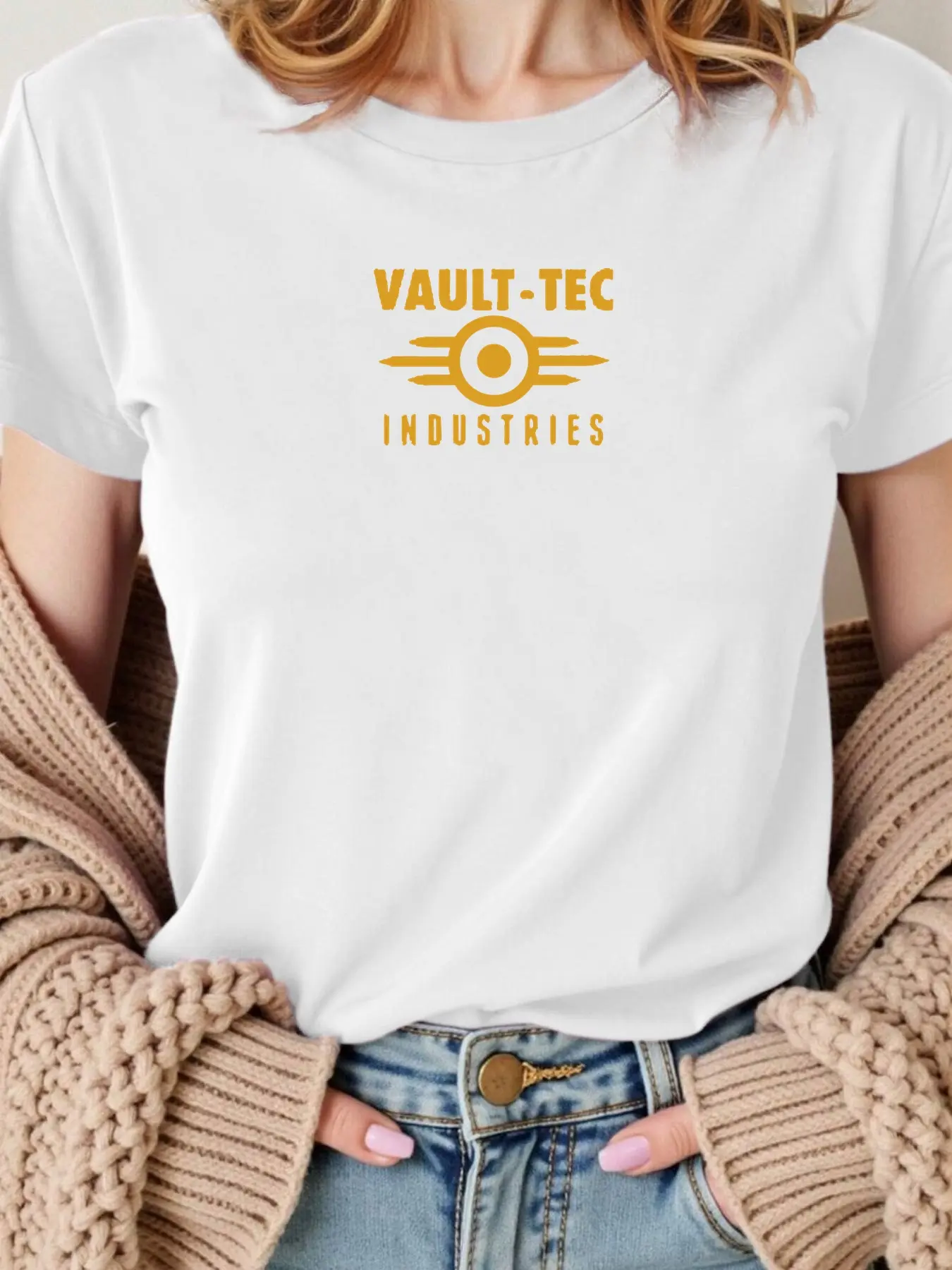 Vault-Tec T-Shirt - Fallout Game Graphic Tee - Gaming Merch, Retro Futuristic Style - Unisex Soft Cotton Short Sleeve Shirt for Gamers & Collectors
