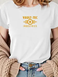 Vault-Tec T-Shirt - Fallout Game Graphic Tee - Gaming Merch, Retro Futuristic Style - Unisex Soft Cotton Short Sleeve Shirt for Gamers & Collectors