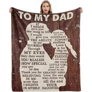 Gifts for Dad from Daughter to My Dad BlanketBest Gift for Fathers Day Birthday ChristmasValentines Day Bday Present ldea for FatherHusband Men Him Healing Thoughts ThrowBlanket 60"x50'
