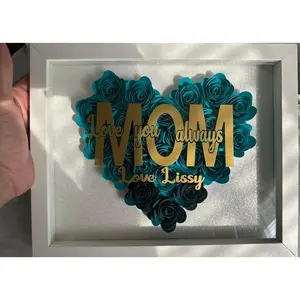 Mom Customized Flower shadow boxes , Mom shadow boxes
