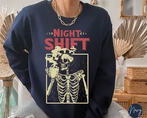 Night Shift Sweatshirt, Halloween Night Shift Nurse Sweater, Night Shift Squad Shirt, Funny Nursing Spooky ER Tee, Hospital Staff