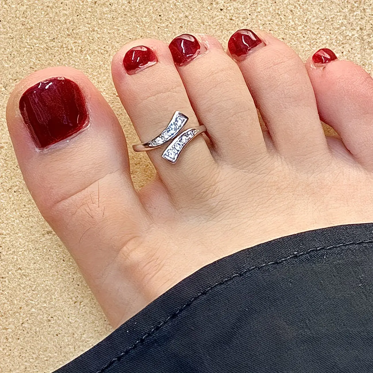 Bohemian Costume Body Jewelry Toe Rings - Elegant Adjustable, Sparkling Cubic Stones, Peep-Toe Design, Comfortable Fit, Ideal for Summer Holidays, Party, Ideal Mother's Day Gift