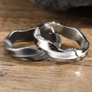 Vnox 2026 New Mobius Ring for Men, Oxidized Twisted Stainless Steel Finger Band, Retro Rings, Endless Love Anniversary Gift for Him
