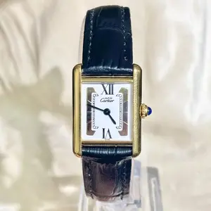 Vintage Cartier Tank Paris 20x28mm Vermeil Trinity Dial 18K Gold Electroplated 925 Silver Quartz Watch 21399883