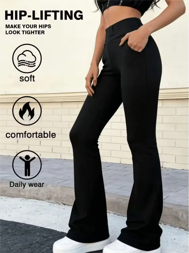 Women's spring/autumn flare pants, yoga pants, high-waisted slight flare pants, sports fitness trousers Women's spring/autumn flare pants, yoga pants, high-waisted slight flare pants, sports fitness trousers
