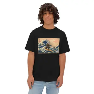Great Wave off Kanagawa Tee Hokusai wave Japanese woodblock print Surf Samurai — Modern Ukiyo-e Wave Tee