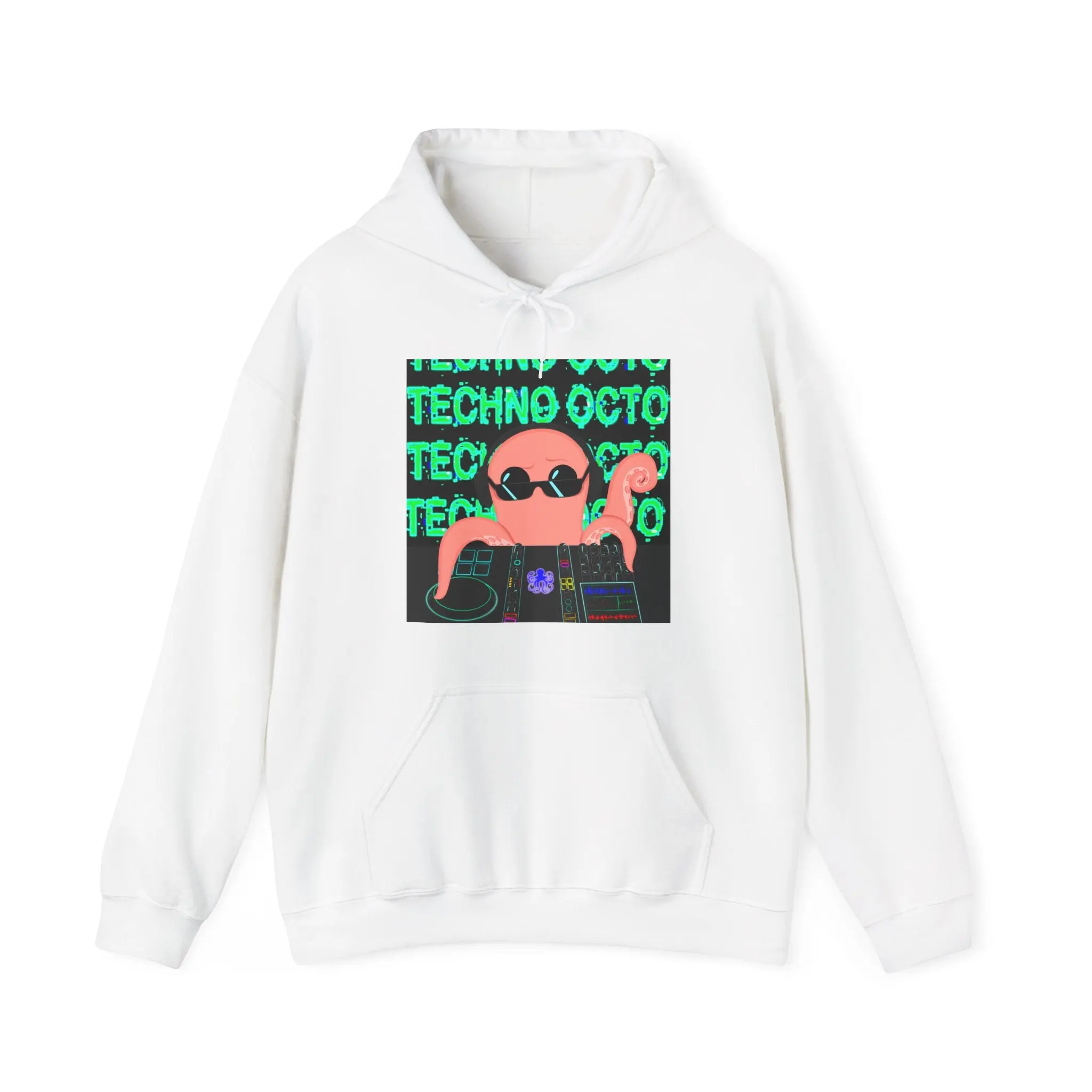 Techno Octo Hoodie (Front Print) | Octopus Revolution