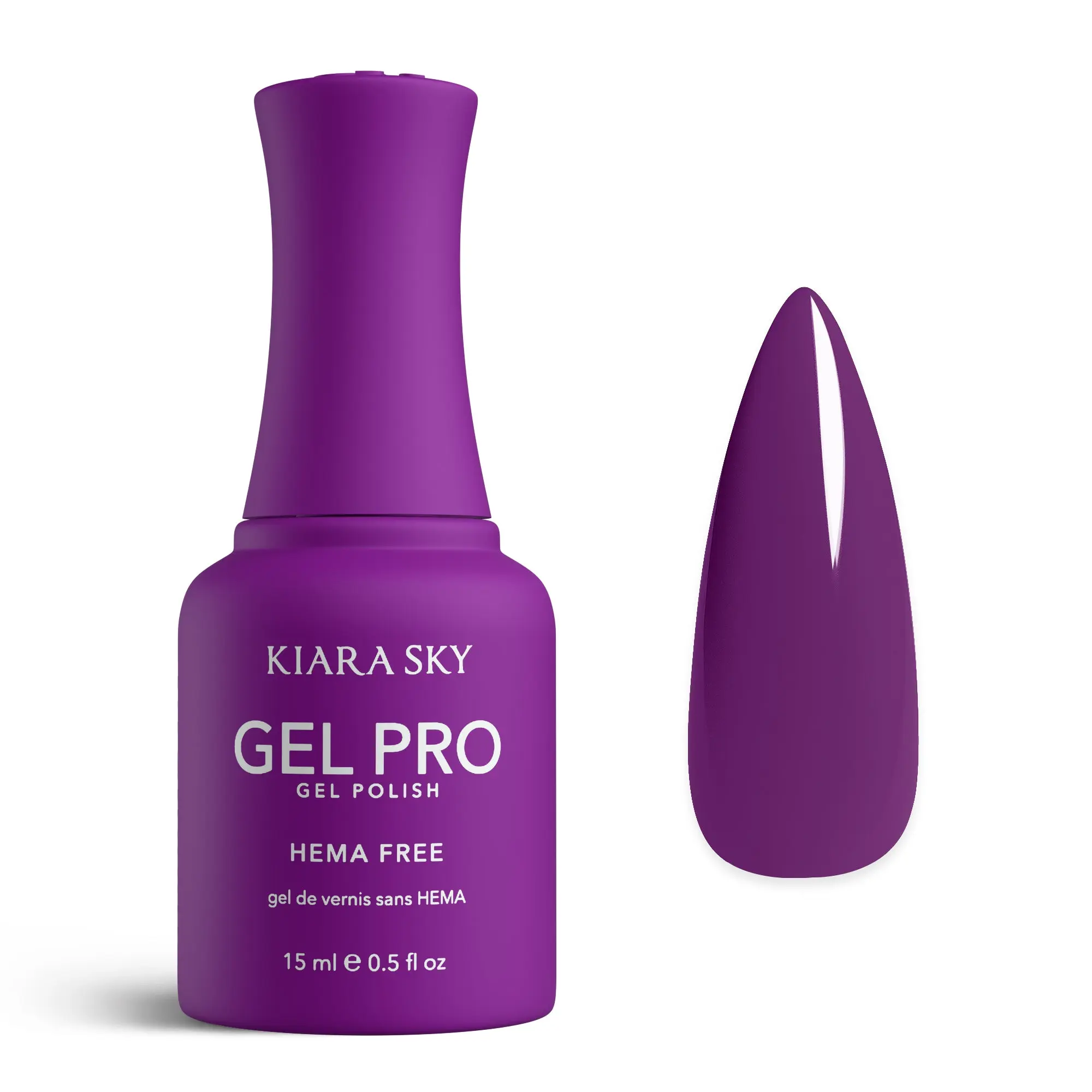 Kiara Sky Gel Pro - Grape Escape HEMA-Free + TPO Free Nail Gel Polish | Intense Pigmentation, Long-Lasting Wear | Finish: Cream 15ml