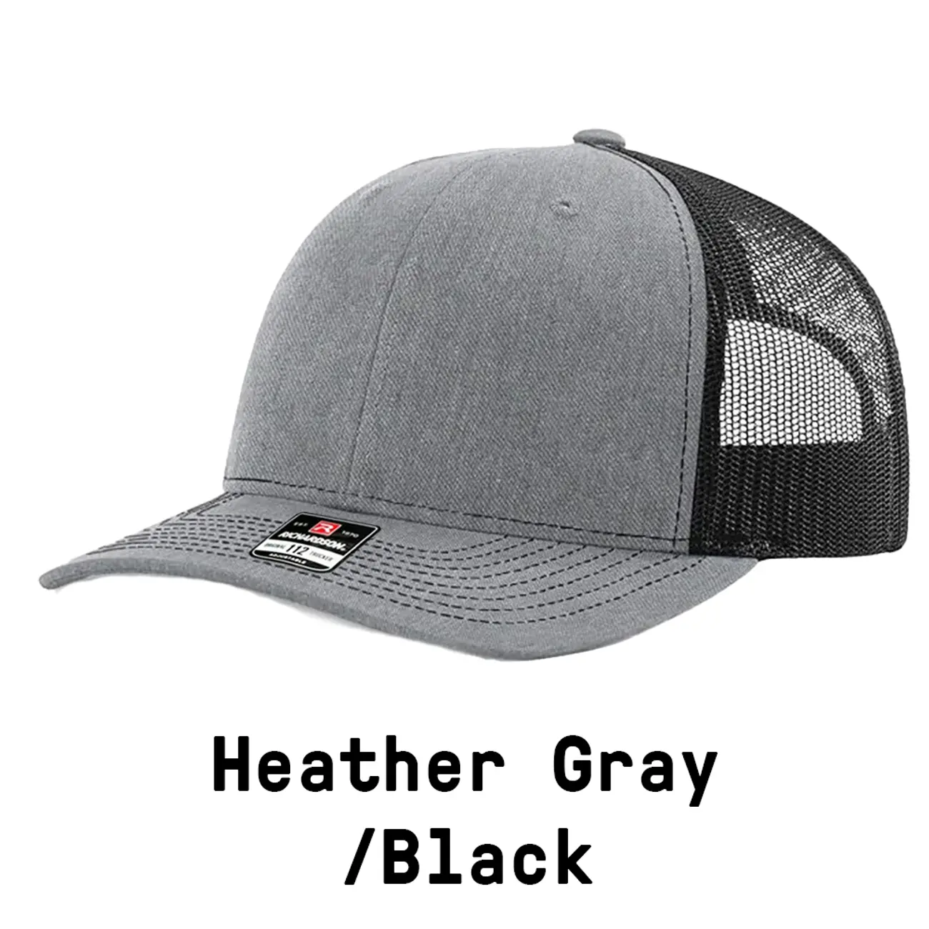 MTex Oil Black Cotton Twill Trucker Hat Leather Patch Richardson