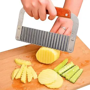 Potato Chipper, Kitchen Utensil & Gadget for Perfect Crinkle-Cut Fries Preparation