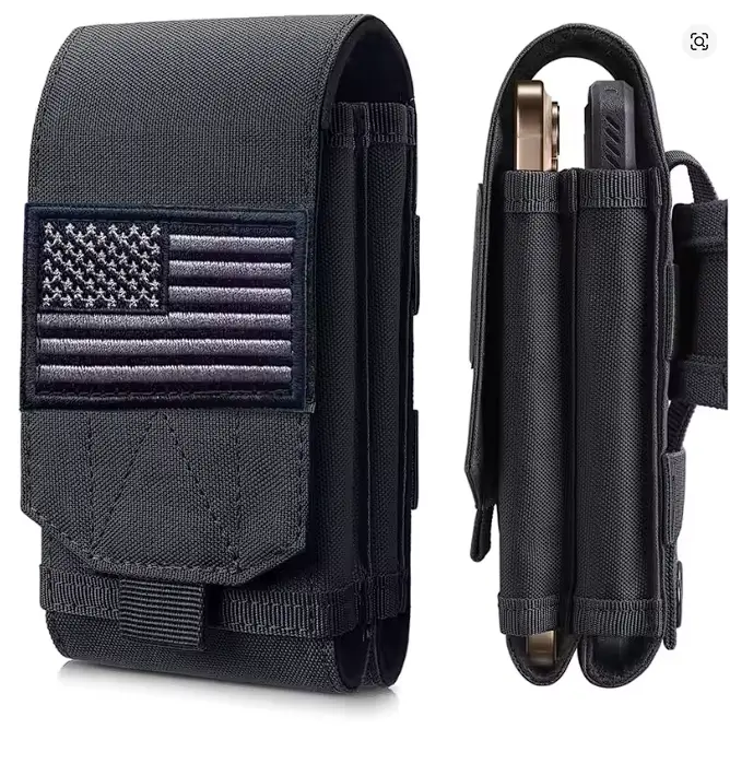 Tactical Double Phone Case with Waist Bag, Large Capacity Storage Pouch, Multi-Functional Mobile Organizer for Work, Hiking, Camping & BBQ – Unisex Gift
