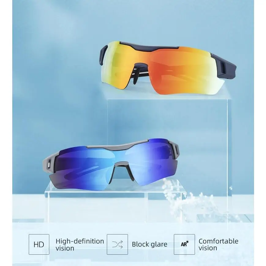 ROCKBROS Polarized Biking Sunglasses - Photochromic Cycling Glasses for Men, Adjustable Fit, Lightweight Frame, MTB Biking Outdoor Sports Eyewear