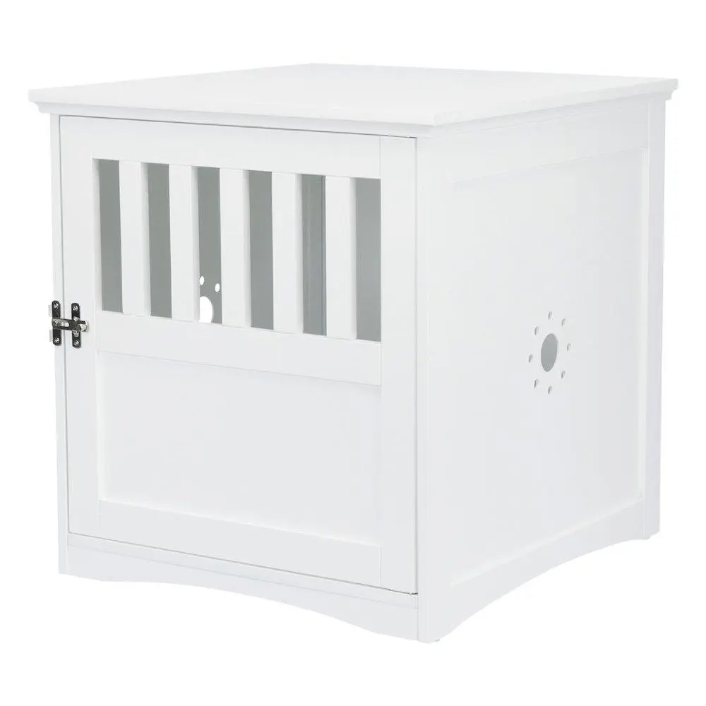 White 1-Door 20" Wooden Dog Crate - Durable Indoor Pet Furniture for Small Dogs, Suitable for Bedroom, Living Room, Bedside Table, Side Table Use, Kennel