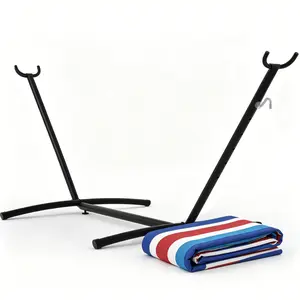 Folding Heavy-Duty Steel Frame Bracket with Hammock Compatibility, 450 lbs Capacity, Portable Outdoor Support Stand for Patio & Camping