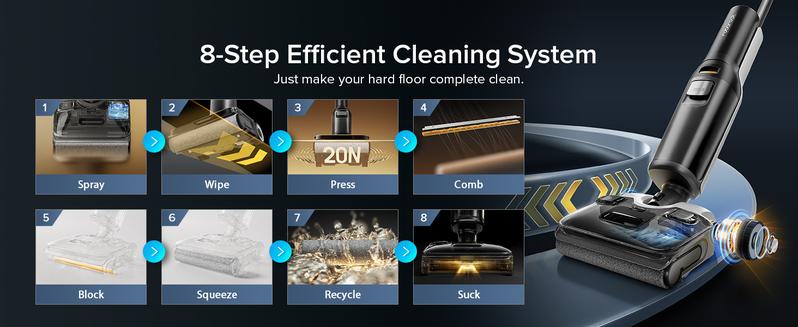 Roborock F25 ACE Wet Dry Vacuum Cleaner, 194°F Hot Air Flash Drying Electric Mop, Cordless, with Zero Tangle, 180° Lie Flat #TikTokShopBlackFriday #TikTokShopCyberMonday