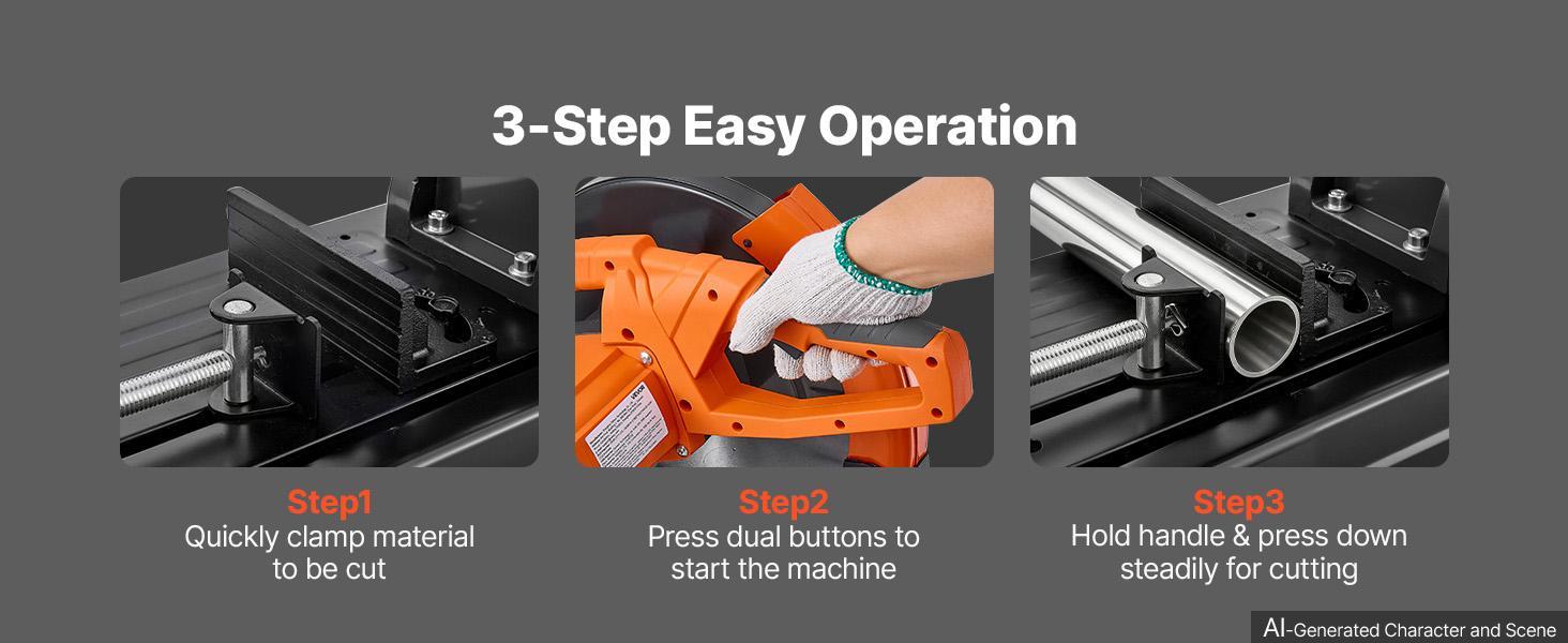 【BackToSchool】VEVOR Chop Saw 14-inch Cold Cut Blade 2800 W Powerful Motor Cut Off Saw, For Cutting Metal, -45° to 45° Adjustable Angle, Efficient Dry Cutting, with Thickened Blade Guard and Chip Collection Box