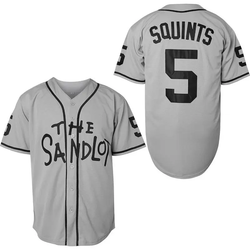 Men's Sandlot #5 Classic Baseball Movie Jersey, Stitched Athletic Casual Wear, Breathable Fabric Movie Jersey Style Sports Top, #5 Iconic Look