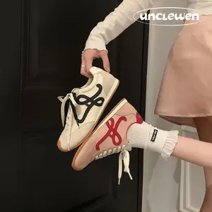 Genuine leather height-increasing German training shoes for women, retro thick-soled casual sneakers