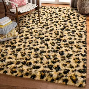 Fluffy Leopard Rug, Premium Cheetah Print Rugs, Soft Comfy Carpet For Bedroom Livingroom Home Decor