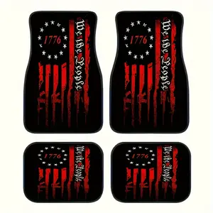 4pcs Car Floor Mats Set, & 1776 Patriotic Design, Waterproof Non-Slip Easy Clean, Car Interior Accessory, Ideal for Cars Trucks Suvs, Perfect Gift