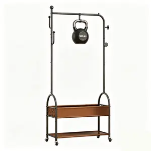 Home multitier organizer Solution - 200LBS HEAVY-DUTY HOOKS & STORAGE RACK Purse  Rotating Separates Clothes Shoes and Accessories for a Tidy Home with Kettlebell Storage versatile wardrobe organizer cabinet shelf