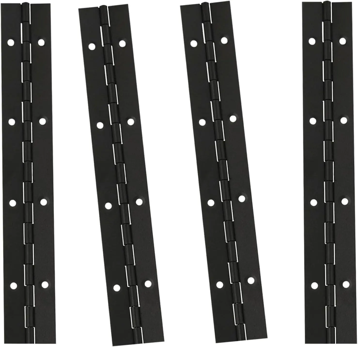4 Pack 8 Inch Black 304 Stainless Steel Piano Hinges Continuous Hinges | Rust resistant black coating, quiet smooth operation,heavy duty folding hinges for doors,cabinets and windows,durable design