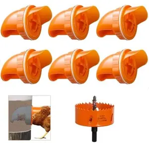 DIY Automatic Chicken Feeders and Waterer Set No Waste，Rain Proof Poultry Feeder Kit for Buckets,Barrels,Bins,Troughs