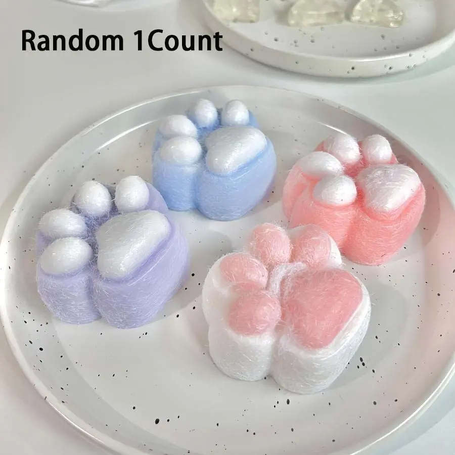 Random Color Paw Design Squeeze Toy, Creative Plush Cat Paw Pinch Fun Toy, Pocket Daily Decompressing Small Toy, Office Decompressing Leisure Toy, Stress Relief Squishies, Stress Relief Fidgets, Decompression Squeeze