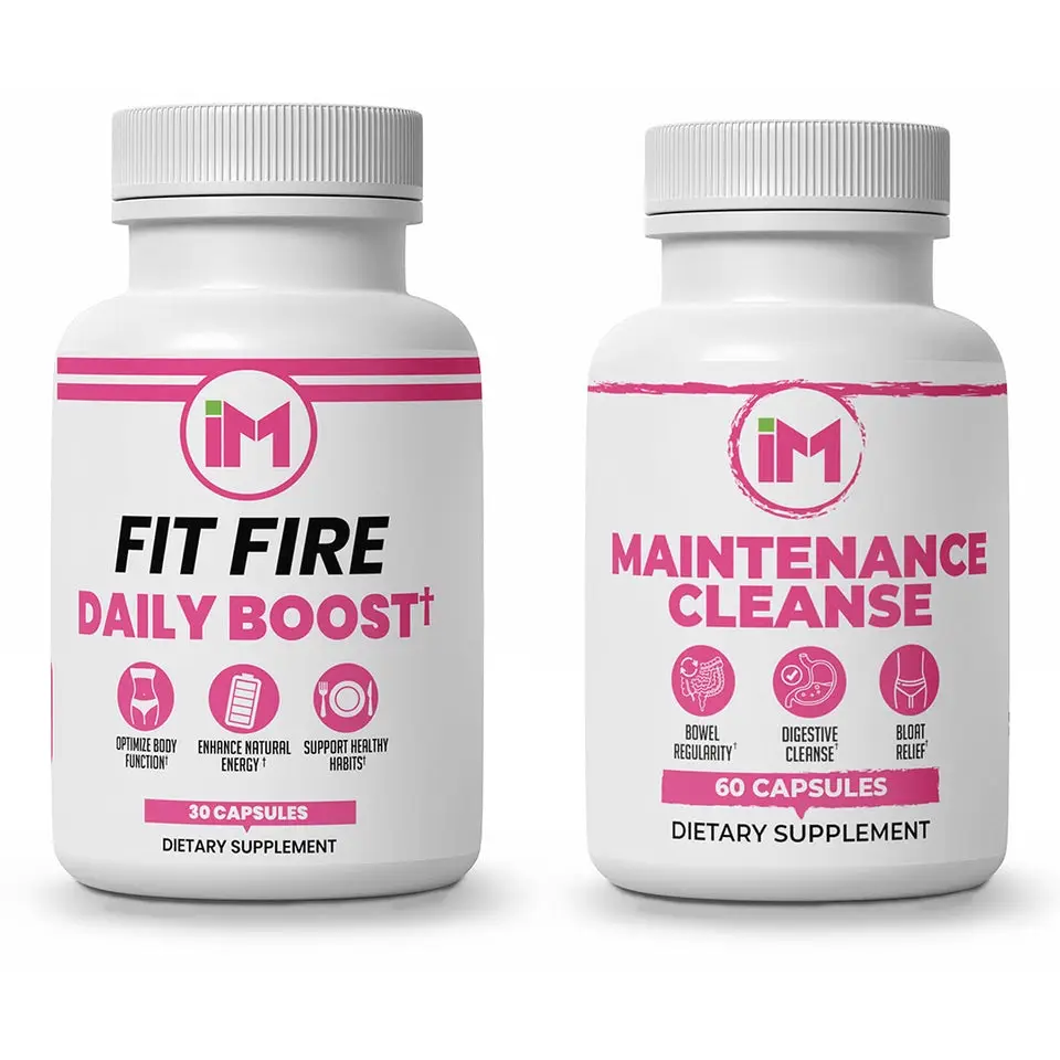 IM Fit Cleanse Pack - IM Fit Fire & IM Maintenance Cleanse for Healthy Digestion - Green Tea Leaf Extract, Apple Cider Vinegar, Berberine HCL, Ginger