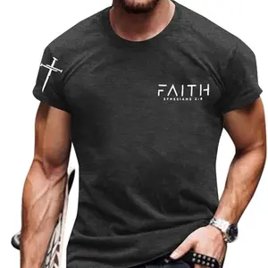 Christian Shirts for Men, Faith Cross Printed T-Shirts, Christian Gifts for Men, Jesus Shirts Holy Bible Tees