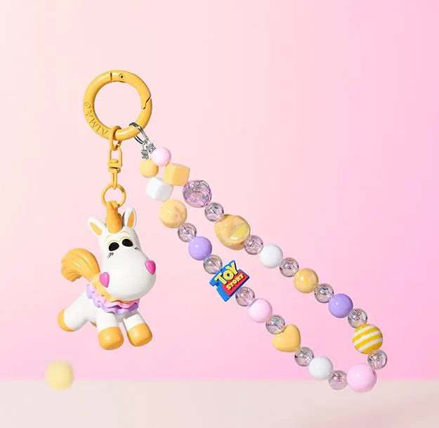 MINISO Toy Story Year of the Horse Colorful Beads Keychain - Cute Buttercup Unicorn Hanging Charm, Casual Auspicious Home Decor, Phone Strap, Kawaii Gift for Backpack, Car Key