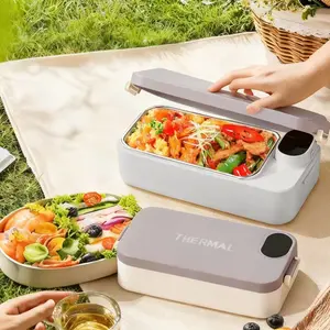 Portable Electric Heating Lunch Box with Smart Display, Constant Temperature, Car Lunch Box, Student Office Worker Truck Driver Thermos, Thermal Lunch Box, Heated Lunch Boxes