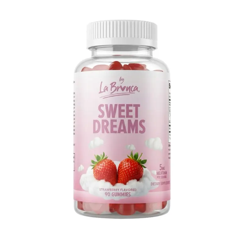 La Bronca Sweet Dreams Strawberry Flavored 90 Gummies for Relaxation and Sleep Support