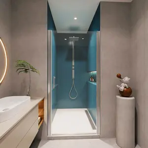 YYDS 1 3/8" adjustment,universal pivot shower door, open outside, with 1/4" tempered glass and Polished Chrome finish 2872